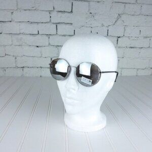 Joe's Jeans Round Rhinestone Edge Sunnies Silver